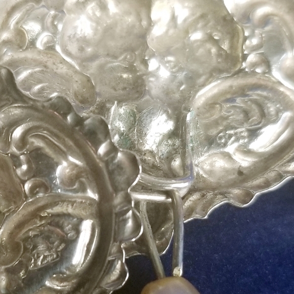 Artisan 925 SS & Faux Pearl Bracelet & Earrings - Picture 16 of 16